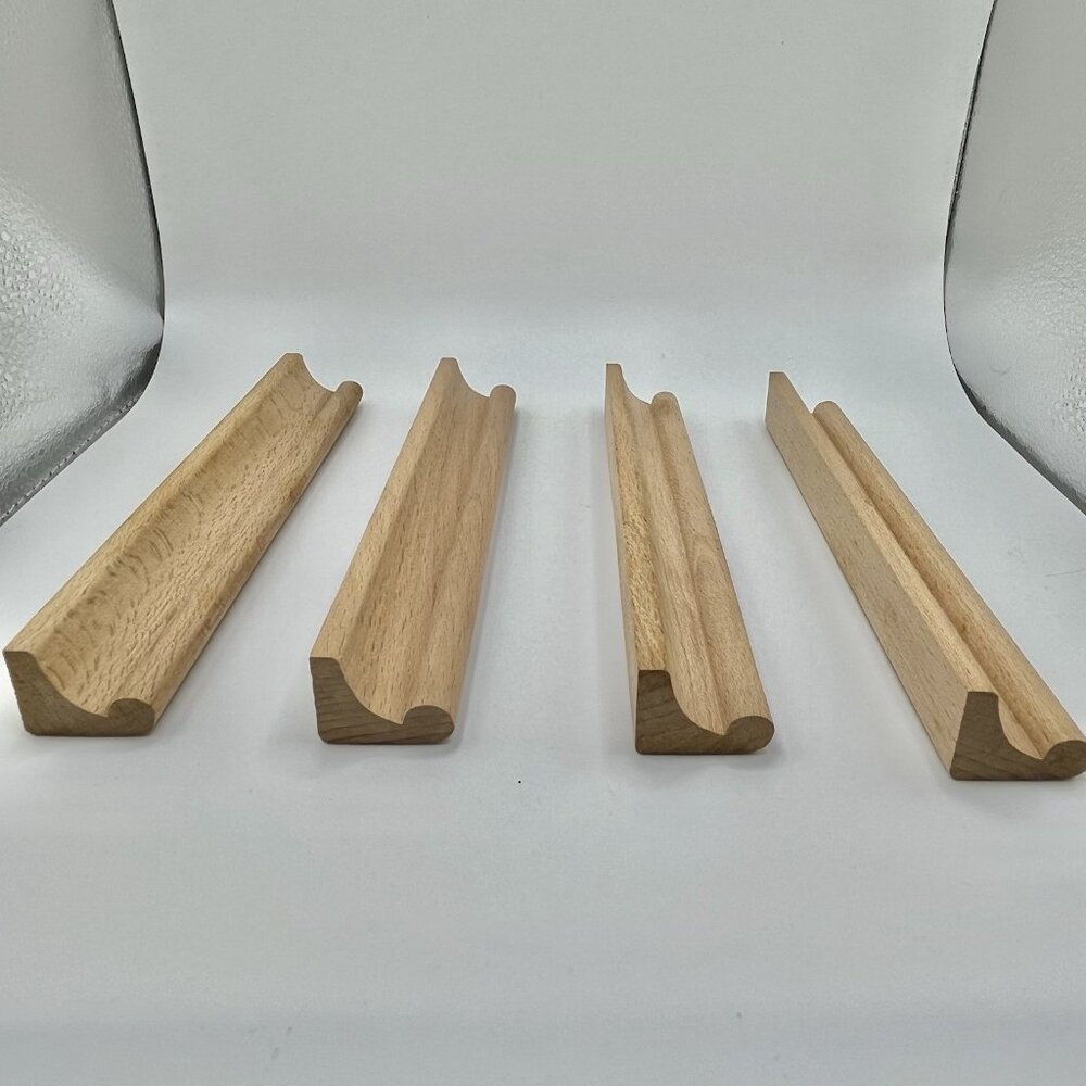 Scrabble Wooden Tile Racks Set of 4 Letter Holders  Replacement Parts Game